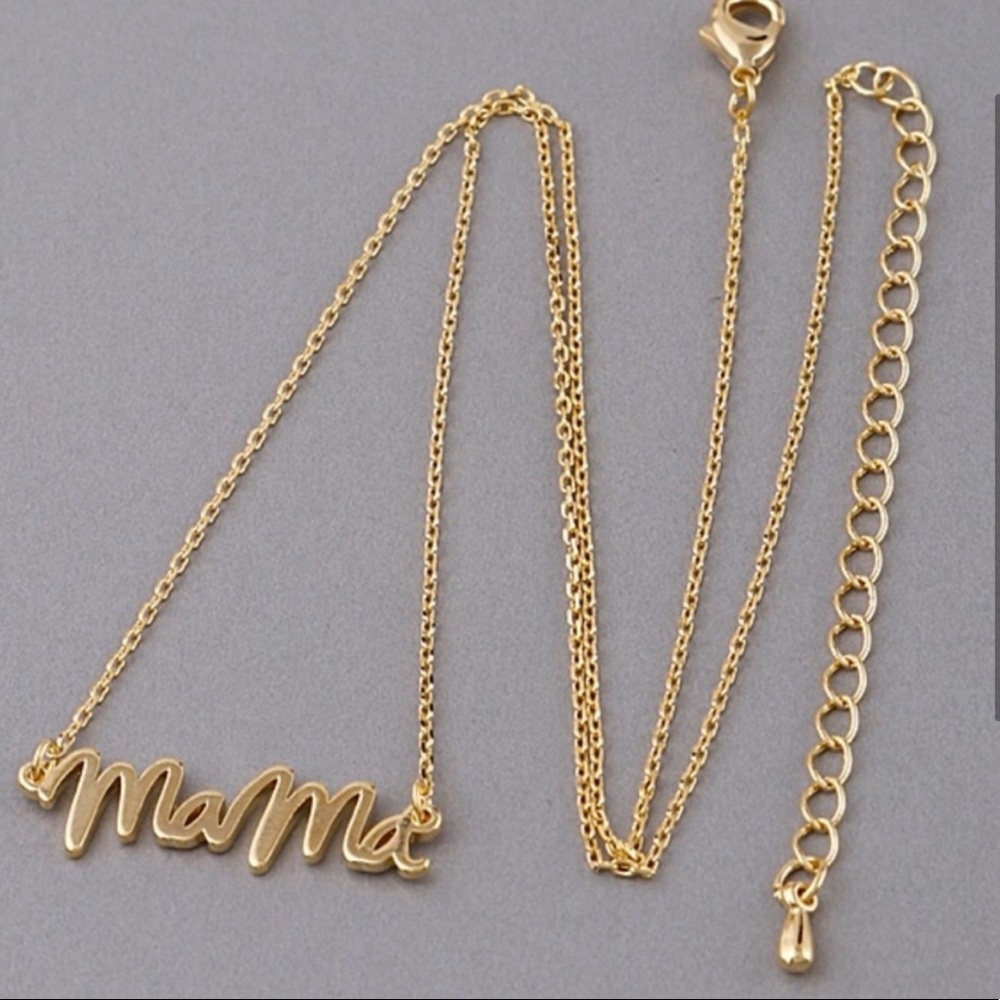 GOLD DAINTY ADJUSTABLE LENGTH “MAMA” NECKLACE - Picture 2 of 4